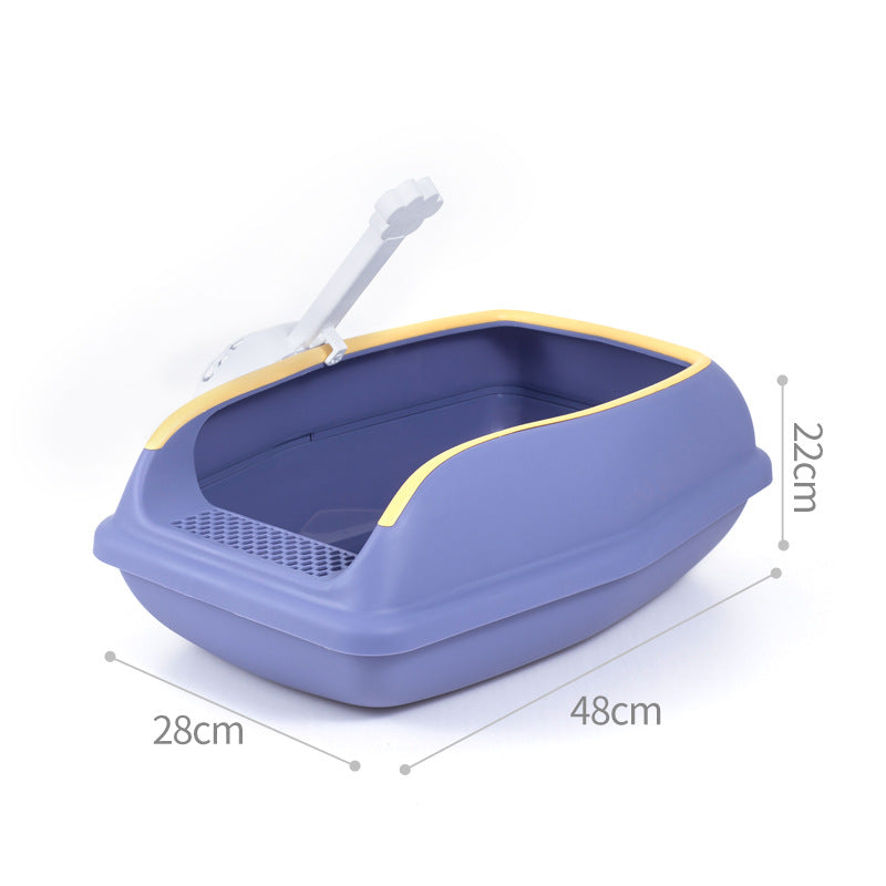 Cat Litter Box Anti-splash Cat Toilet Open Cat Litter Box Semi-closed Cat Nest With Cat Litter Shovel Pet Supplies