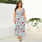 ARWEN&AJH GROUP مجموعة أروين 2024 Cross-border US Hot Selling 2024 New Elegant Western Style Plus Size Dress Sleeveless Chubby Girl Long Dress