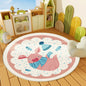 Cartoon Animal Round Crystal Velvet Carpet Easy To Take Care Of Bedroom Bedside Blanket Study Swivel Chair Non-slip Wear-resistant Carpet