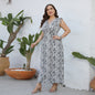 ARWEN&AJH GROUP مجموعة أروين 2024 Cross-border US Hot Selling 2024 New Elegant Western Style Plus Size Dress Sleeveless Chubby Girl Long Dress