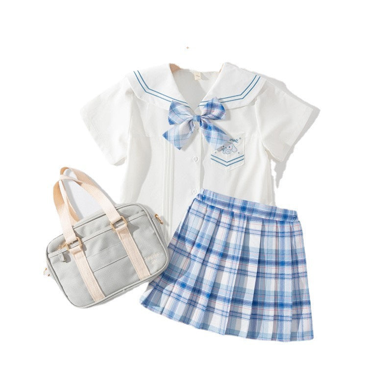 مجموعة اروين arwen&ajh group Girls Summer Pleated Skirt Set Summer Primary School Girls Dress Jk Uniform Skirt Children College Style Skirt