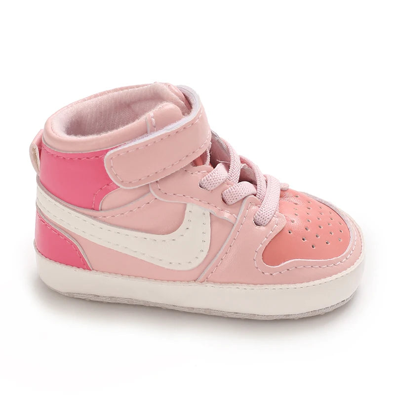 Spring and Autumn Sweet Pink Theme Girl Baby Casual Sports Shoes Soft Sole Comfortable Baby Walking Shoes 0-18M