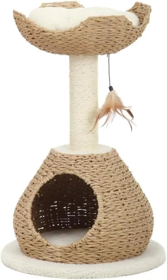 Rope Natural Bowl Shaped with Perch Cat Tree (Lookout Cat Tower)