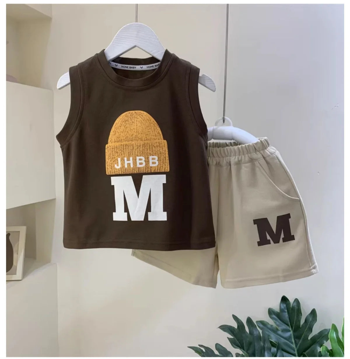 Children's Clothing Set Summer 2023 New Fashionable Boys and Baby Sleeveless T-shirt and Shorts 2-piece Set Kids Outfits