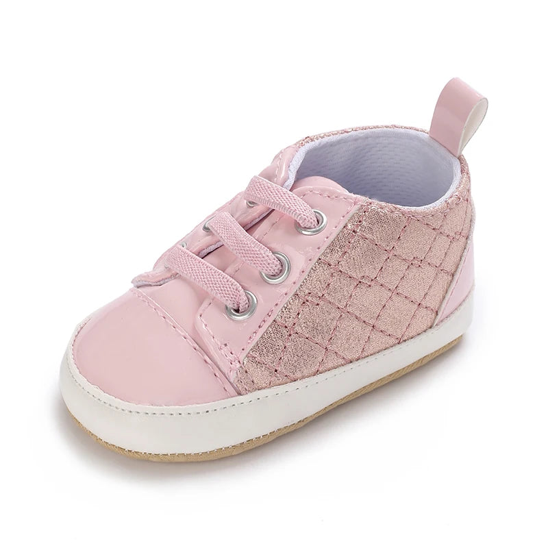 Spring and Autumn Sweet Pink Theme Girl Baby Casual Sports Shoes Soft Sole Comfortable Baby Walking Shoes 0-18M