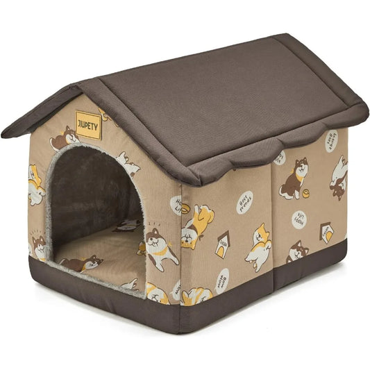 Jiupety Dog House Indoor, XL Size Indoor Dog House for Medium and Large Dog, Warm Cave Sleeping Nest Bed for Cats and Dogs, Brow