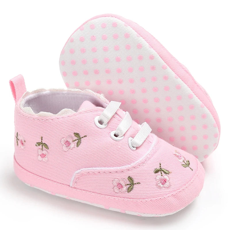 Spring and Autumn Sweet Pink Theme Girl Baby Casual Sports Shoes Soft Sole Comfortable Baby Walking Shoes 0-18M