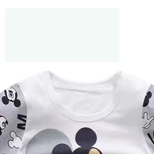 2pc Mickey Baby Summer Clothes Children's Tracksuit Short Sleeved Suit Girls Boys T-shirt + Shorts Outfits Disney Ropa De Niña