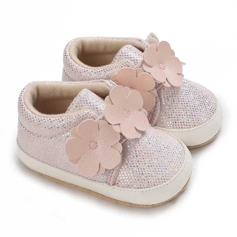 Spring and Autumn Sweet Pink Theme Girl Baby Casual Sports Shoes Soft Sole Comfortable Baby Walking Shoes 0-18M