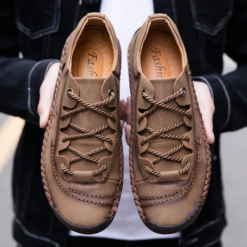 New Men Leather Casual Shoes Oudoor Comfortable High Quality Fashion Sot Homme Cassis Anke Non-slip Fats Moccasin Trend