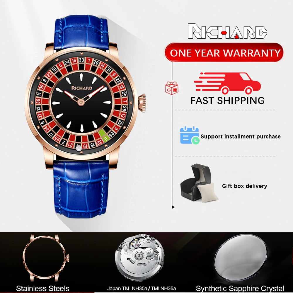 Richard Sapphire Glass NH35 Jacob & Co Betting Market Mens Mechanical Watches Watch Men Top Brands Luxury Wheel Turning  Watches