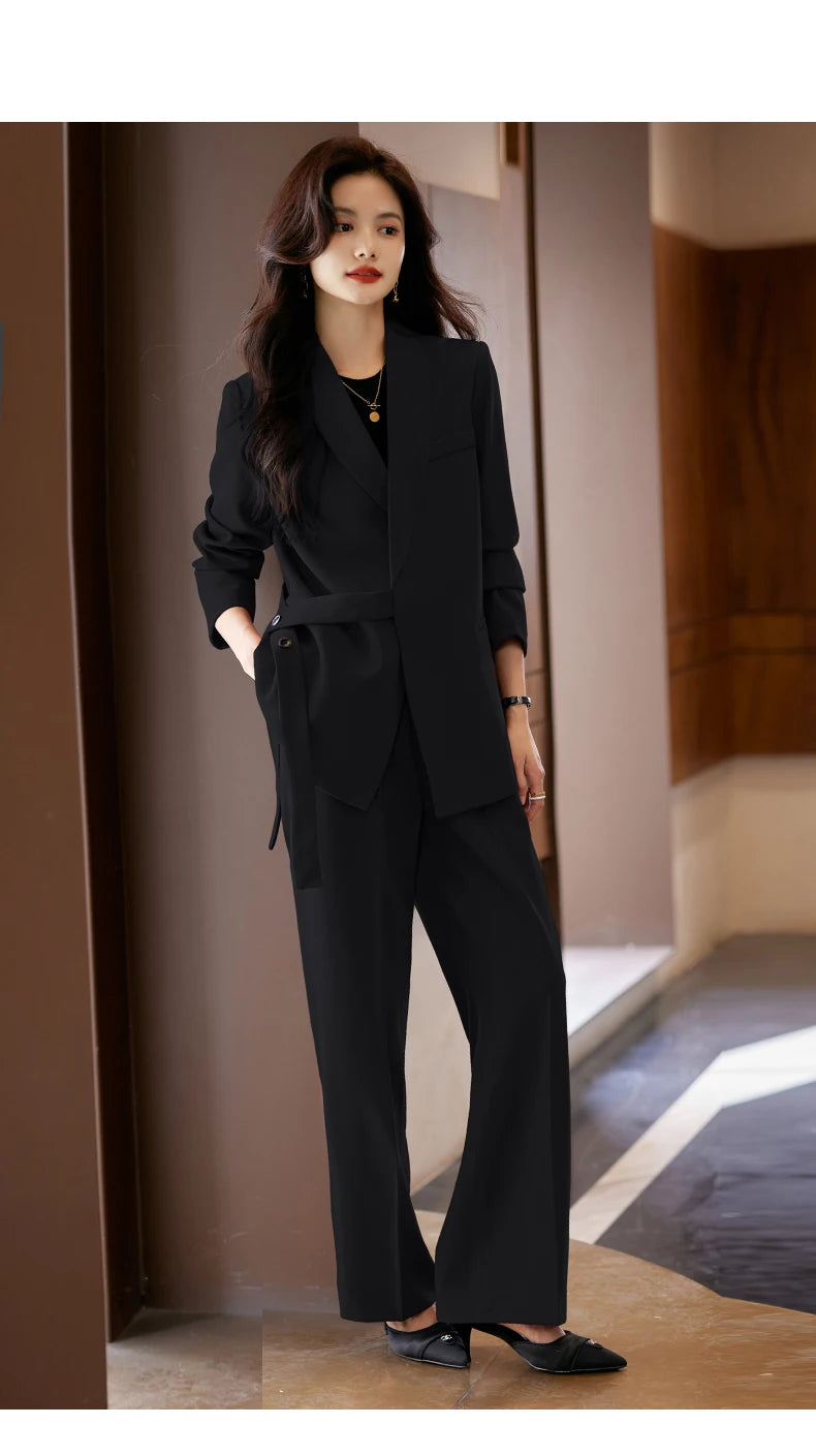 High Quality Fabric Formal Women Business Suits with Pants and Jackets Coat Professional Female Pantsuits Blazers Trousers Set