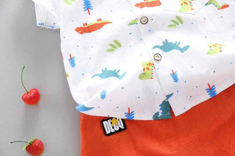 2024 Summer Casual Clothes Fashion Baby Boy's Suit Set Top Shorts 2PCS Baby Clothing Set For Boys Infant Suits Kids Clothes