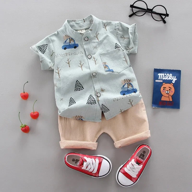 Baby Boys Suit Summer Casual Clothes Set Top Shorts 2PCS Baby Clothing Set For Boys Infant Suits Kids Clothes