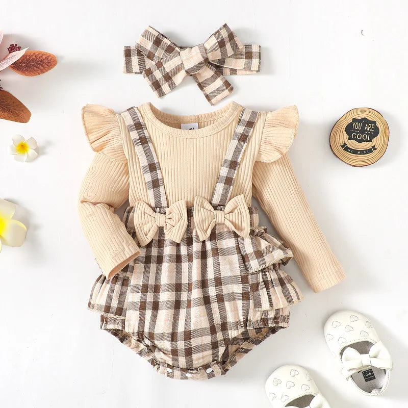 Newborn Clothes 3 Months Spring Fall Toddler Baby Girls Romper Infant Ruffle Bow Bodysuit Soft New Born Clothes Baby Onesie