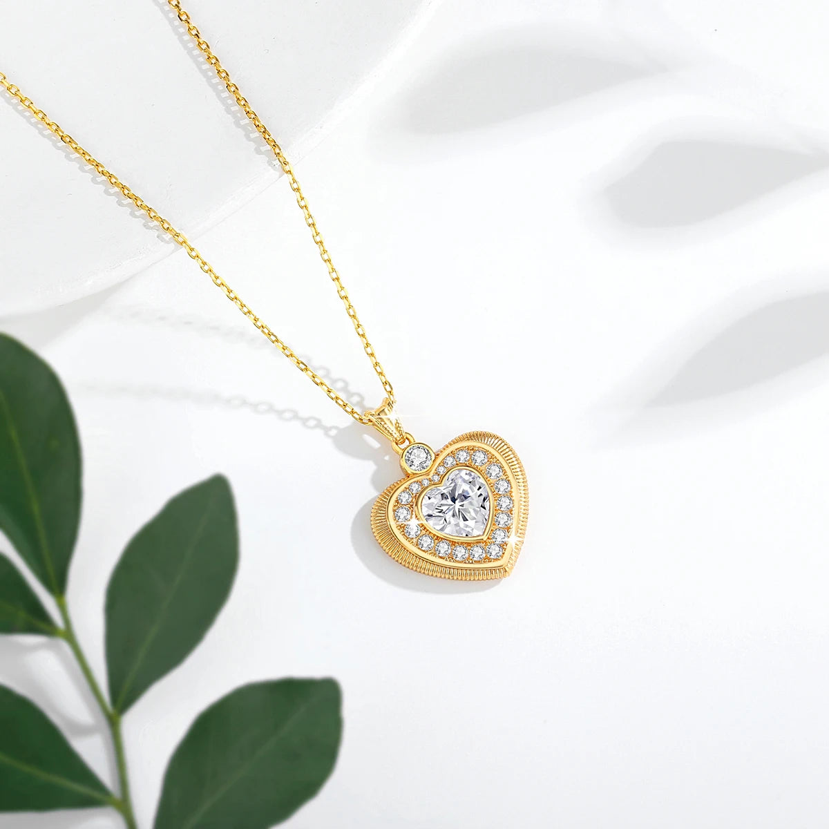 Szjinao 100% Real 18K Gold Heart Necklace 9mm 3ct Moissanite Pendant K Gold Luxury Wedding Jewelry With Certificate Wholesale