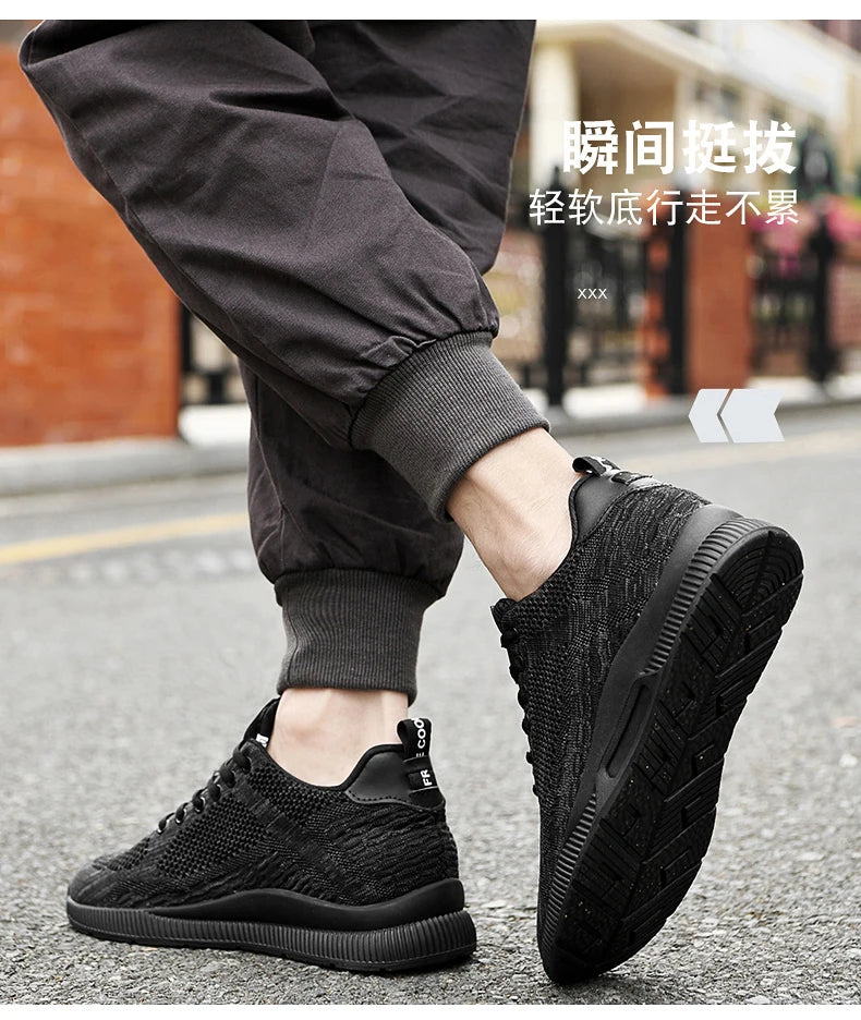 Men Sneakers Elevator Shoes Hidden Heels Breathable Heightening Shoes For Men Increase Insole 6CM Sports Casual Height Shoes 48