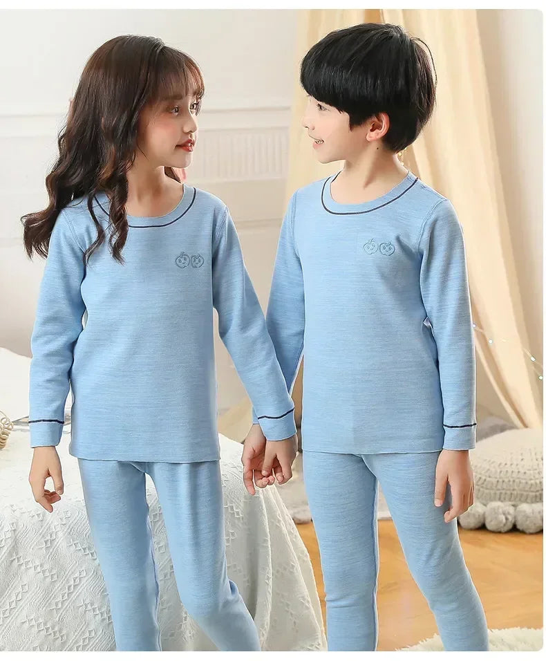 2 4 6 8 10 Yrs Boys Pajamas Baby Winter Thermal Underwear Set Sleepwear Children's Clothing Girls Pijamas Loungewear Kids Pijama