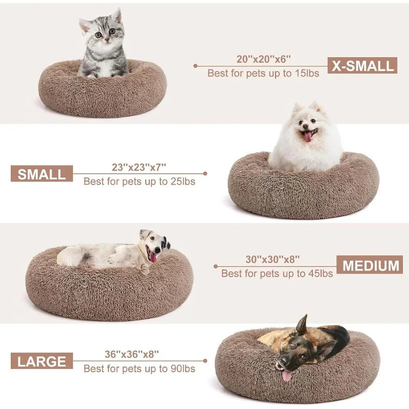 Orthopedic Dog Bed Comfortable Donut Cuddler Round Dog Bed Ultra Soft Washable Dog and Cat Cushion Bed (20''/23''/30'')