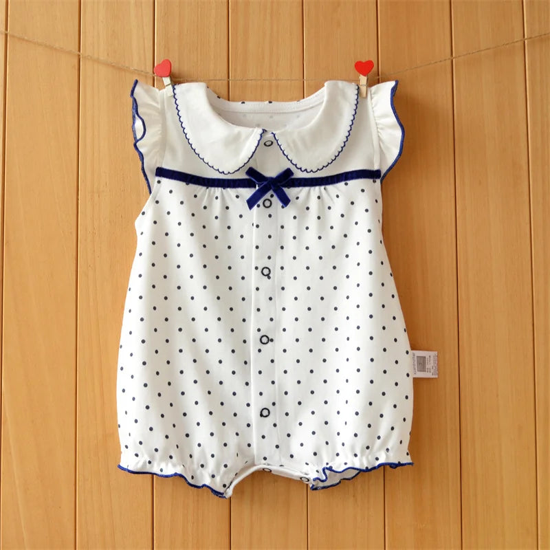 2024 newborn baby Summer clothes rompers for babies girls overalls short Sleeve cotton baby clothing pajamas Baby Girl onesies