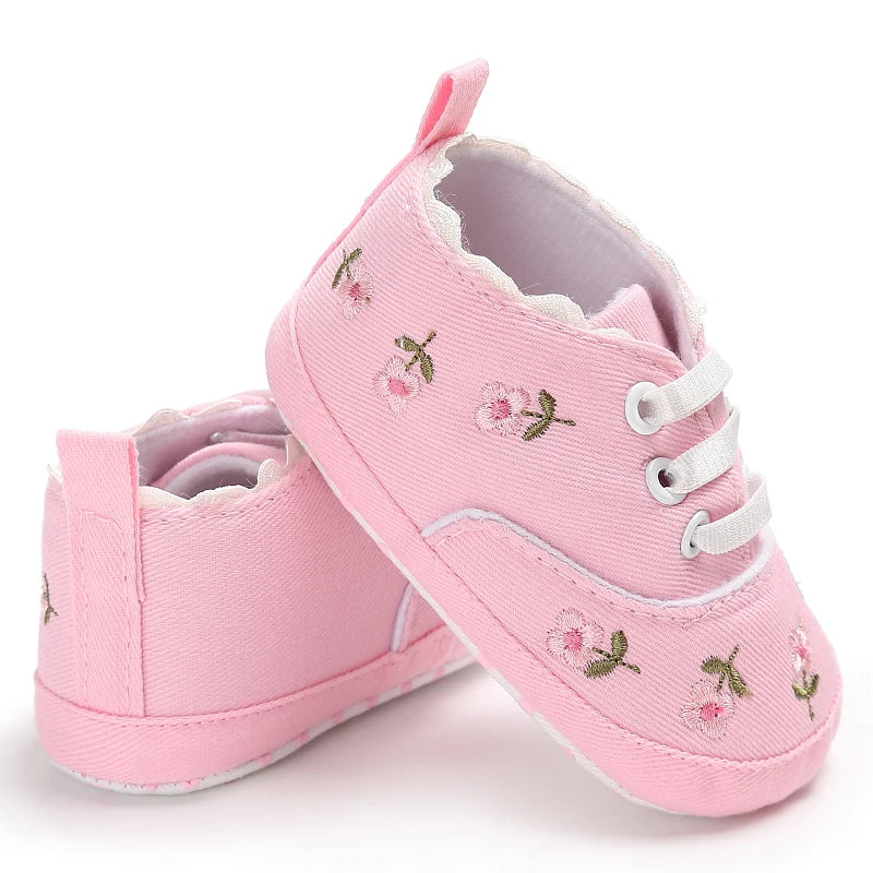 Spring and Autumn Sweet Pink Theme Girl Baby Casual Sports Shoes Soft Sole Comfortable Baby Walking Shoes 0-18M