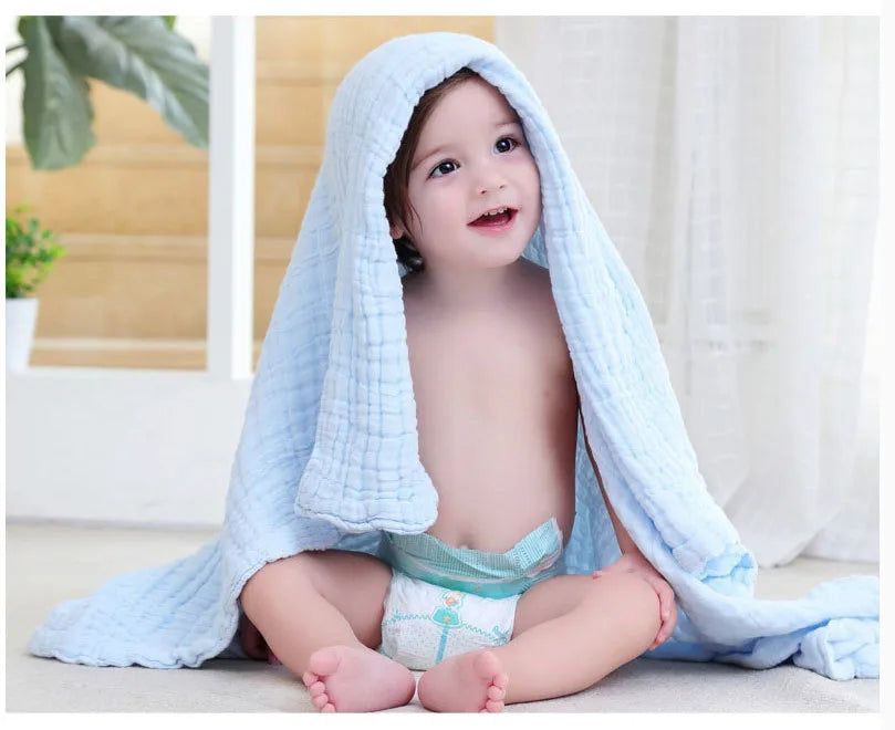 Cotton Baby Bath Towel Boys Girls Towel Blanket For Newborn Baby Bathrobe 6 Layers Gauze Washcloth Infant Swaddle