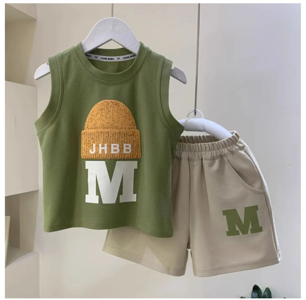 Children's Clothing Set Summer 2023 New Fashionable Boys and Baby Sleeveless T-shirt and Shorts 2-piece Set Kids Outfits