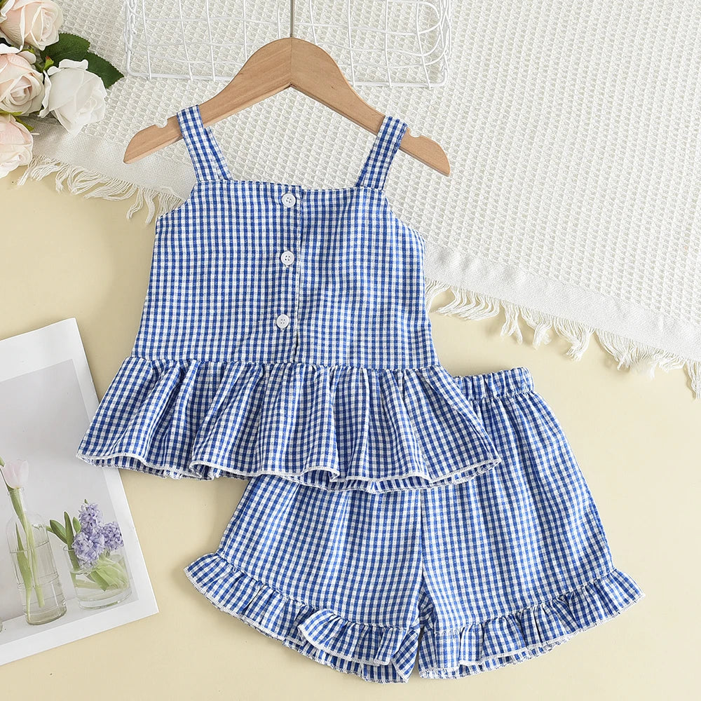 Bear Leader Summer 2Pcs Girls Clothes Sets Floral Cartoon Kids Ruffle Sleeve Top and Skirt Outfits Casual Girls Boutique Outfits