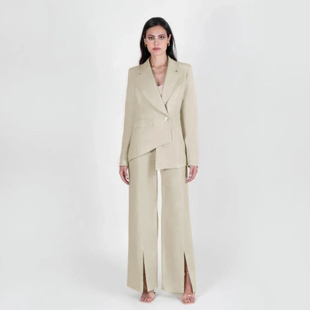 Women's Casual Pants Suit Two-piece Set Fashion and Elegant Female Formal Professional Business Clothing