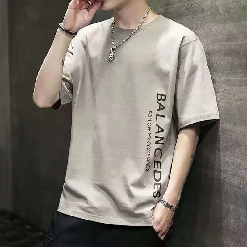 Men's Summer Loose Fit  100 Cotton Printed T-shirt Tops