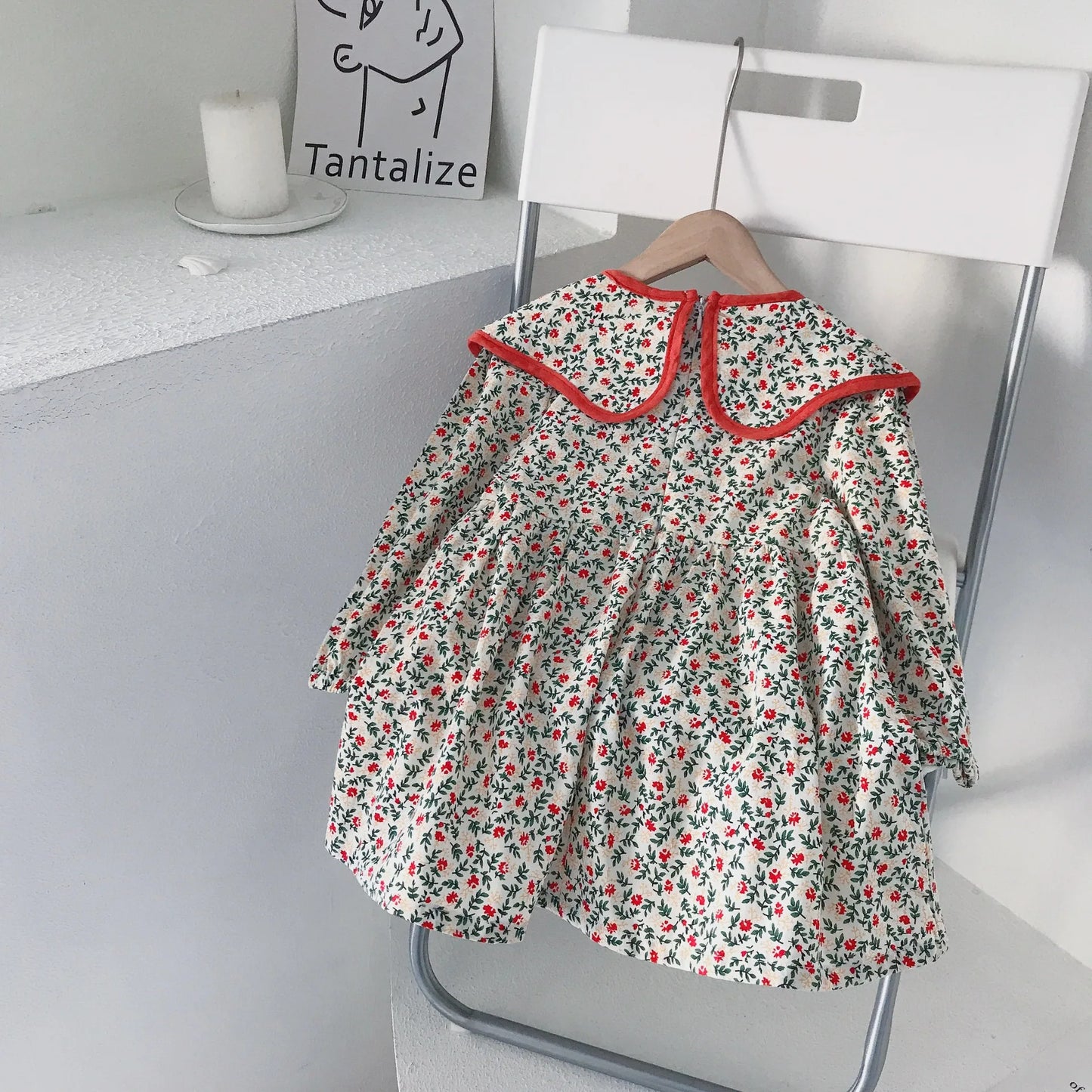 2-8T Princess Flower Girls Dresses Elegant Toddler Kid Clothes Spring Summer Floral Dress Cute Print Cotton Infant Outfit