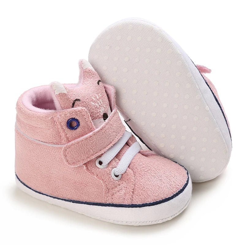 Spring and Autumn Sweet Pink Theme Girl Baby Casual Sports Shoes Soft Sole Comfortable Baby Walking Shoes 0-18M