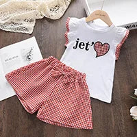 Bear Leader Summer 2Pcs Girls Clothes Sets Floral Cartoon Kids Ruffle Sleeve Top and Skirt Outfits Casual Girls Boutique Outfits