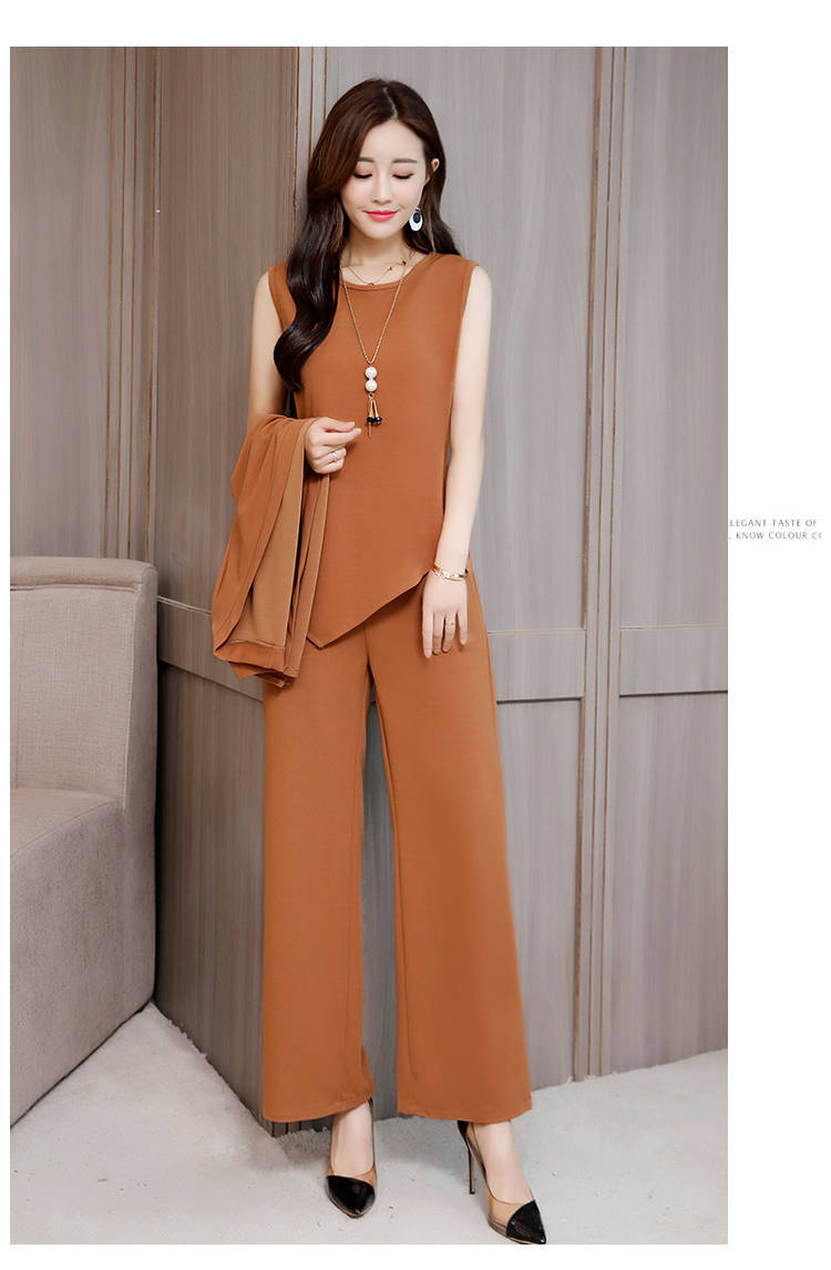 Women's Fashionable Stylish Wide Lady Slimming Fashion plus Size Women Three-Piece Suit