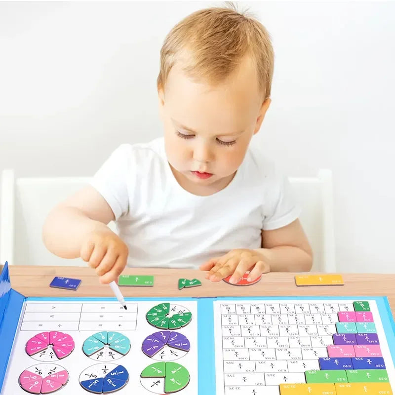 Magnetic Fraction Puzzles, Children Magnetic Fraction Learning Math Toys, Arithmetic Teaching Aid Cognitive Educational Toys