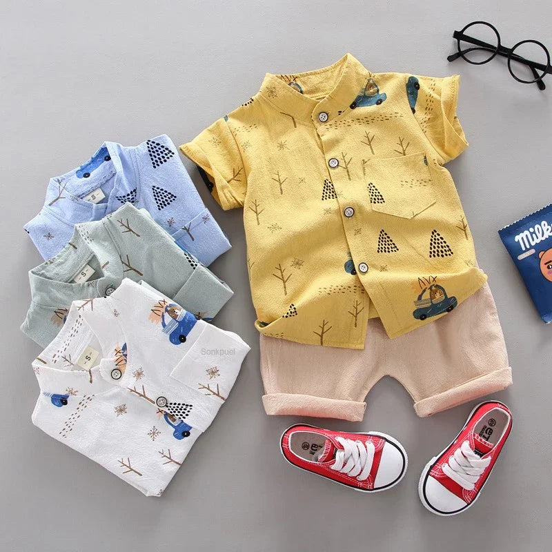 Baby Boys Suit Summer Casual Clothes Set Top Shorts 2PCS Baby Clothing Set For Boys Infant Suits Kids Clothes