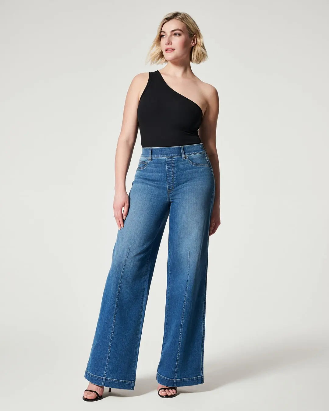 arwen ajh 2024 Vintage  Seamed Front Wide Leg Jeans Women High-waisted Wide-leg Elastic Trousers Woman Y2K Streetwear Loose Denim Pants