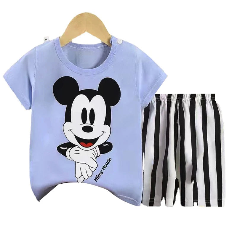 Brand Design 2024 Summer New Baby Clothes Boys Tracksuit Kids Tee+Shorts 2 PC Set Toddler Cartoon Suits Baby Boy Clothes