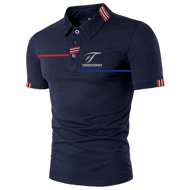 HDDHDHH Brand Printing Polo Shirt Casual Solid Color T-shirt Men's Breathable Golf Tee