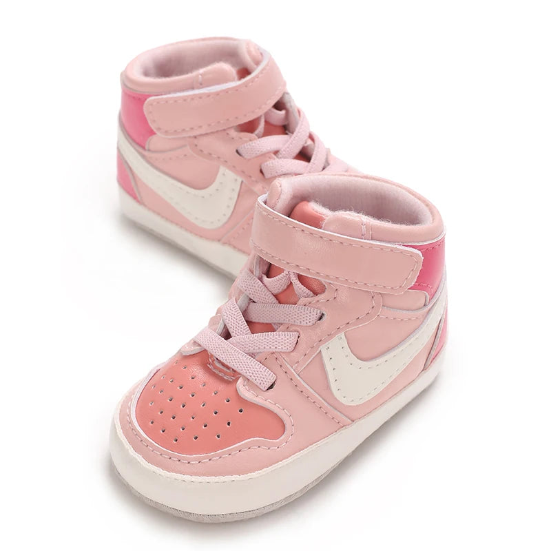 Spring and Autumn Sweet Pink Theme Girl Baby Casual Sports Shoes Soft Sole Comfortable Baby Walking Shoes 0-18M