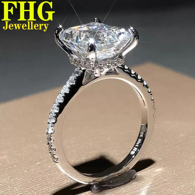 Emerald Shape 3Carat Au585 14K White Gold Ring DVVS1 Moissanite Diamond ring Women Wedding Party Engagement birthday