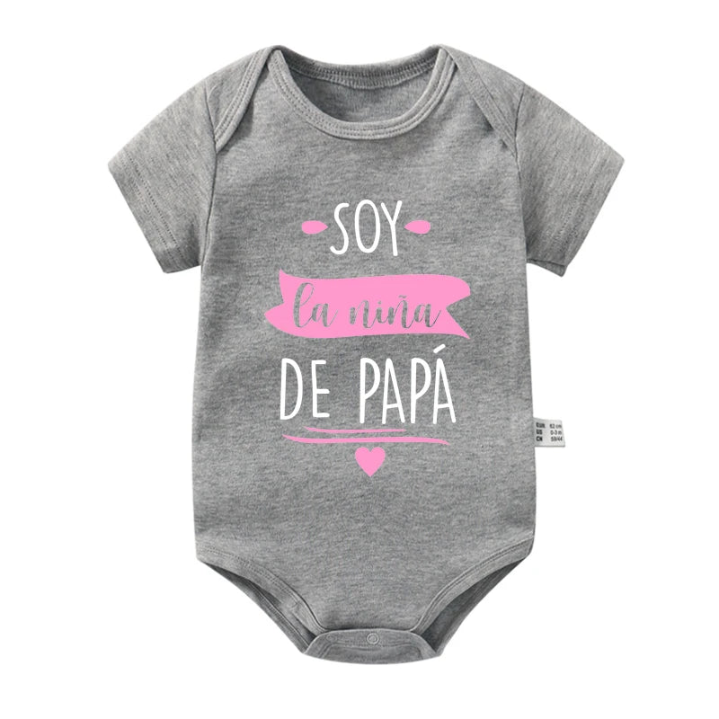 I'm Daddy's Girl Newborn Baby Bodysuits Cotton Short Sleeve Infant Girls Rompers Summer Toddler Ropa Clothes Baby Shower Gifts