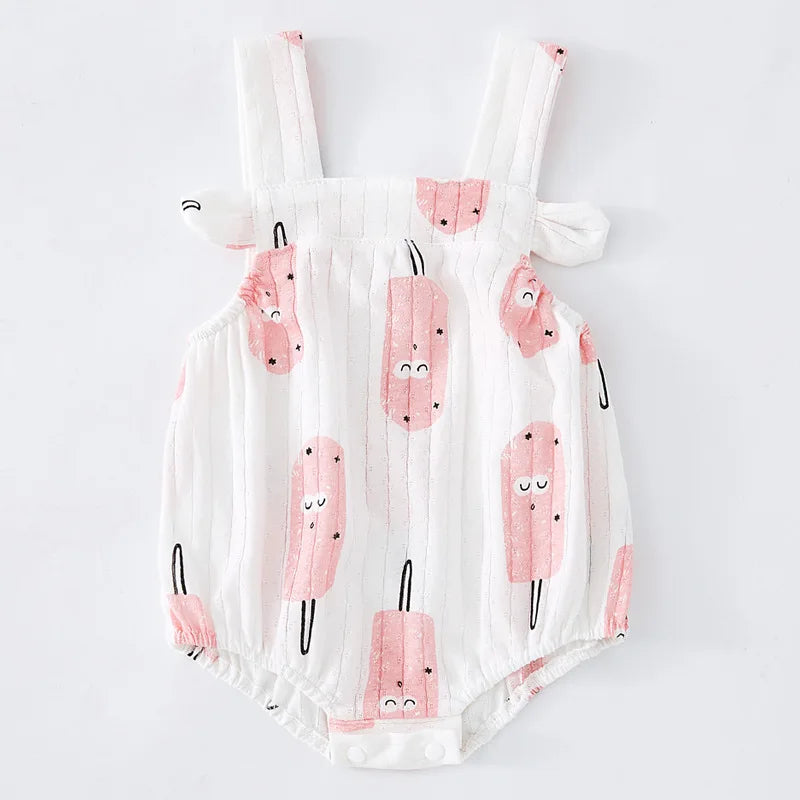 Newborn Baby Romper Straps Bodysuit Jumpsuit 100% Cotton Infant Climbing Outfit Summer Princess Costume Children Clothing A813