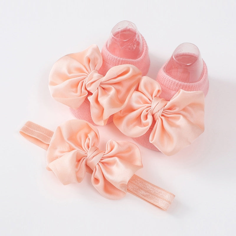 New Baby Sweet Girl Princess Headbands Socks Set Lace Flower Newborn Baby Headbands  Bow Elasitc Hair Bands Hair Accessories