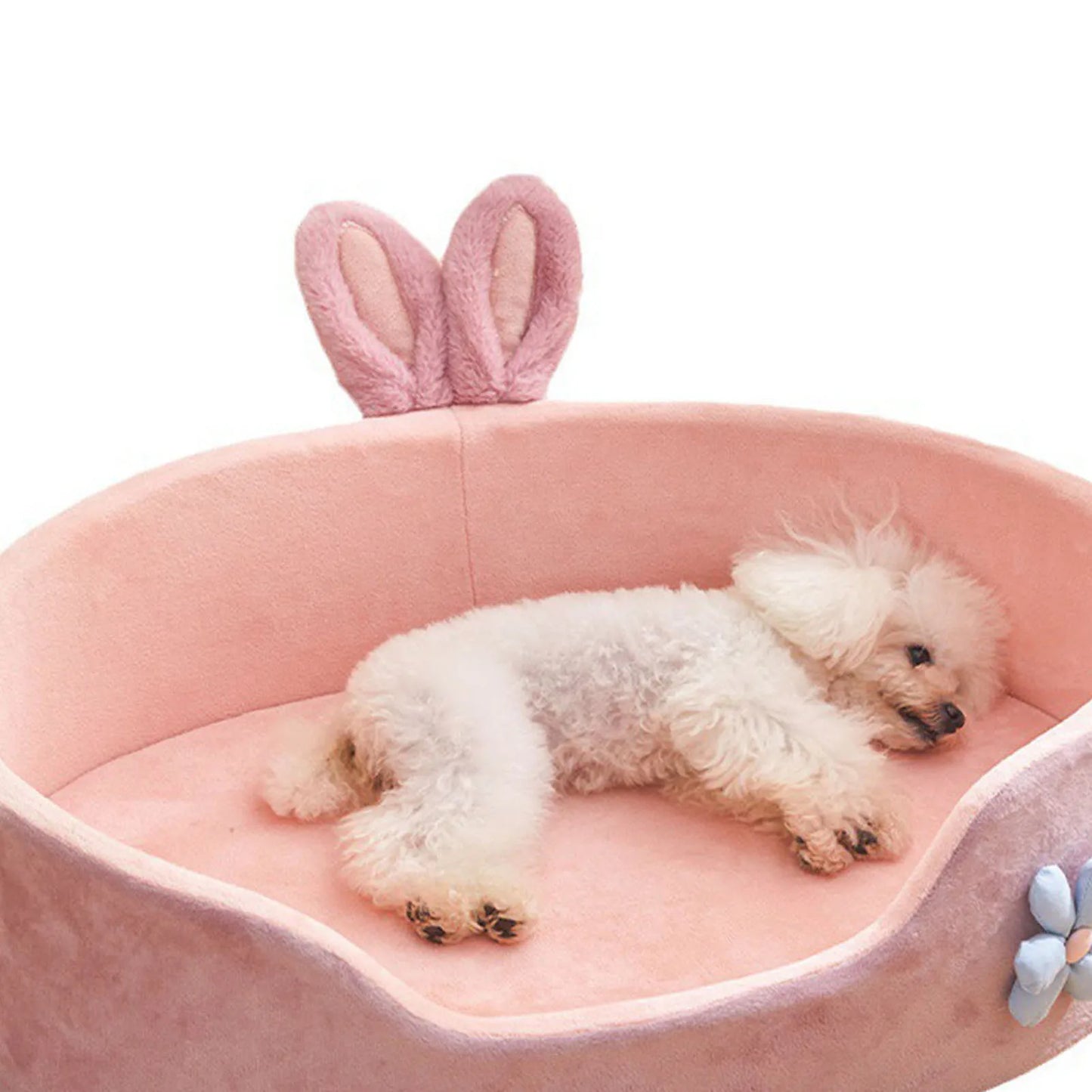 Pink Pet Bed Detachable Washable Dog Sleeping Bed Soft Comfortable Warm Cat Bed For Four Seasons