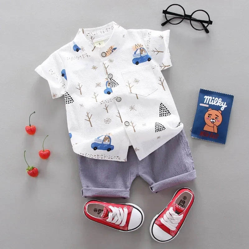 Baby Boys Suit Summer Casual Clothes Set Top Shorts 2PCS Baby Clothing Set For Boys Infant Suits Kids Clothes