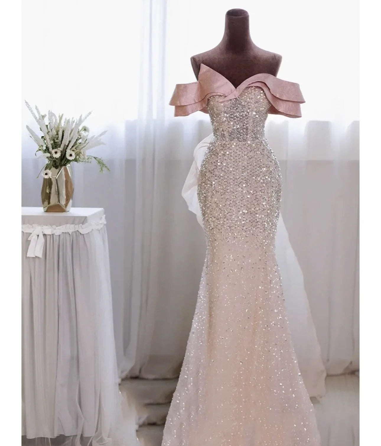 مجموعة اروين ARWEN GROUP AJH 2024   New Fashion 2024 Sexy Off the Shoulder Sequin Formal Gown Custom Made Mermaid Long Prom Party Dresses