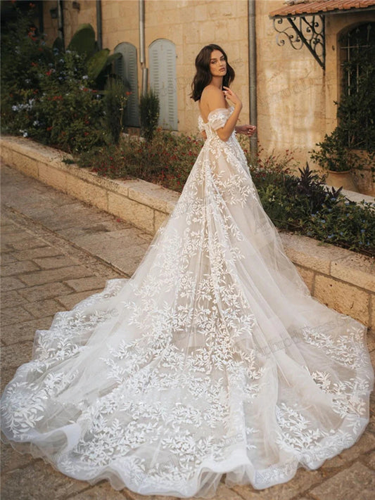 مجموعة اروين arwen & AJH GROUP  Exquisite Wedding Dresses A-Line Princess Bridal Gowns Embroidery Robes Off The Shoulder Floor Length Luxury Vestidos De Novia