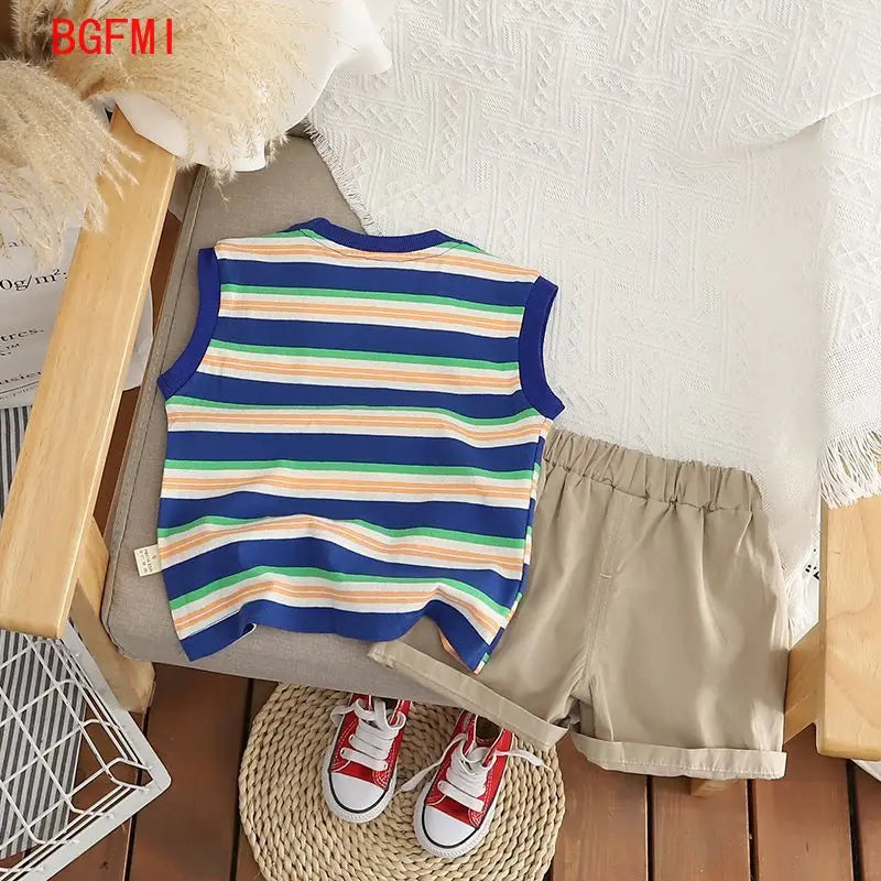 Baby Summer Clothes Casual Newborn Loungewear Boys Toddler  Short Sleeve Tops Shorts 2Pcs Set Cotton Kids Outfits Clothing 1-5Y