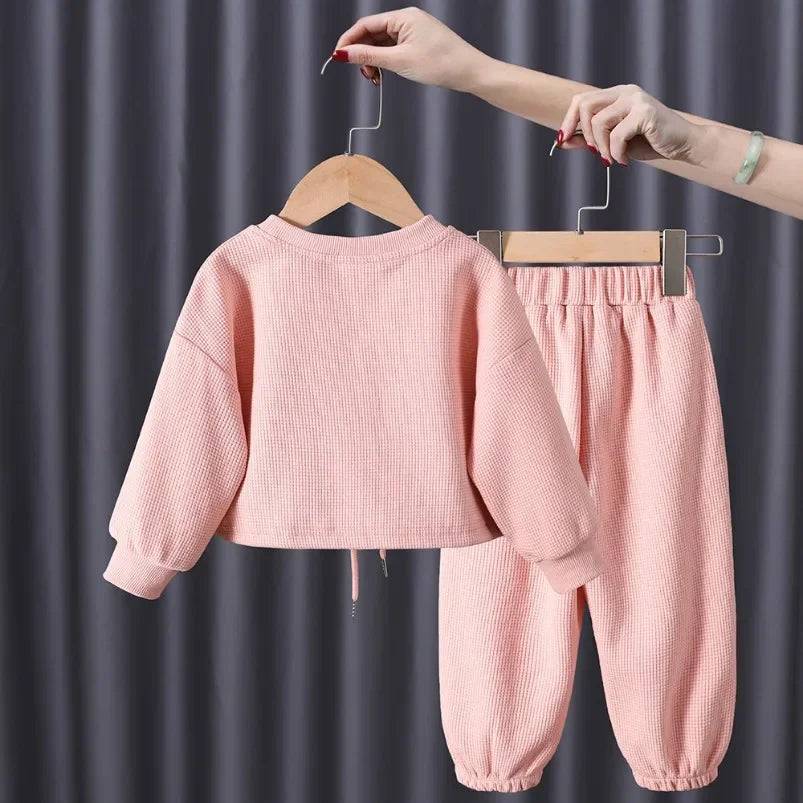 Autumn Girls' Clothes New Suit Children's Autumn Sports Two-piece New Suit Little Girl Baby Casual Sweater Suit Girl Outfit Set